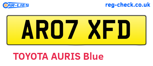 AR07XFD are the vehicle registration plates.