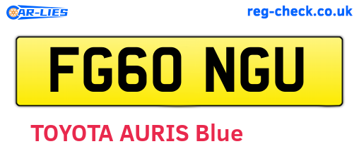 FG60NGU are the vehicle registration plates.