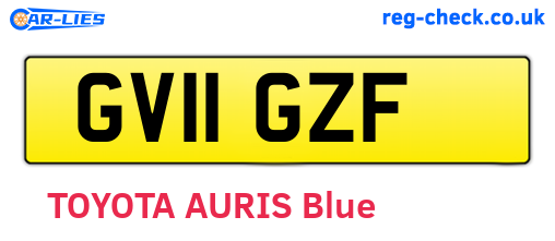 GV11GZF are the vehicle registration plates.
