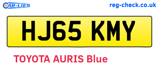 HJ65KMY are the vehicle registration plates.