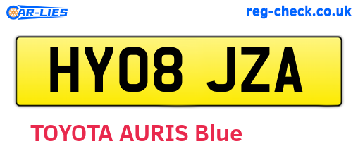 HY08JZA are the vehicle registration plates.