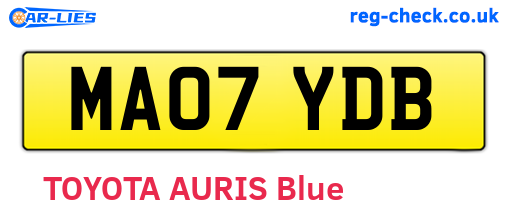 MA07YDB are the vehicle registration plates.