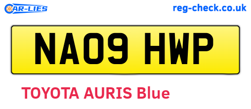 NA09HWP are the vehicle registration plates.