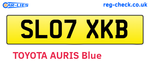 SL07XKB are the vehicle registration plates.