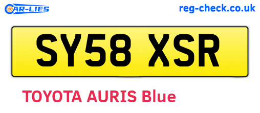 SY58XSR are the vehicle registration plates.