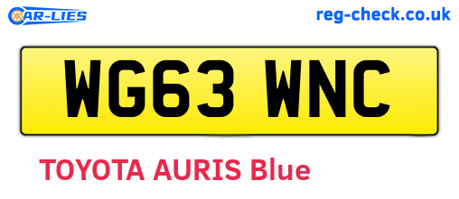 WG63WNC are the vehicle registration plates.