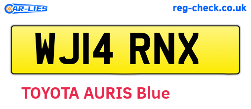 WJ14RNX are the vehicle registration plates.