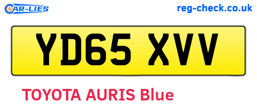 YD65XVV are the vehicle registration plates.