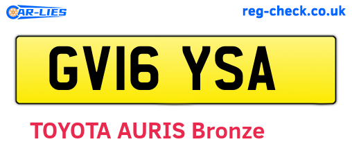 GV16YSA are the vehicle registration plates.