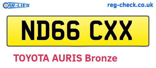 ND66CXX are the vehicle registration plates.