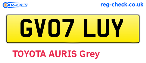 GV07LUY are the vehicle registration plates.