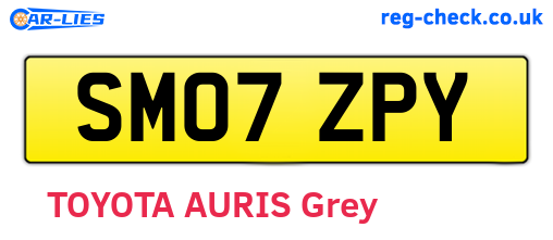 SM07ZPY are the vehicle registration plates.