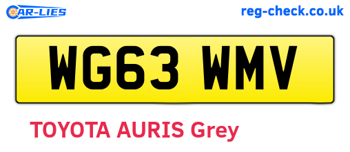WG63WMV are the vehicle registration plates.