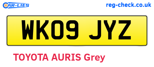 WK09JYZ are the vehicle registration plates.