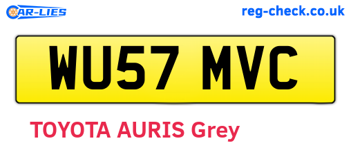WU57MVC are the vehicle registration plates.