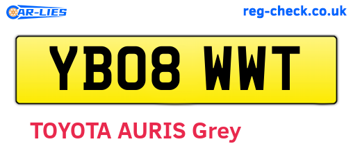 YB08WWT are the vehicle registration plates.