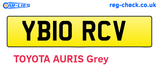 YB10RCV are the vehicle registration plates.