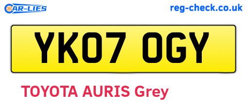 YK07OGY are the vehicle registration plates.