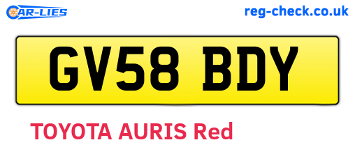GV58BDY are the vehicle registration plates.