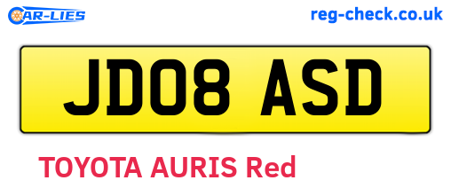 JD08ASD are the vehicle registration plates.
