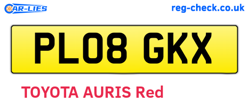 PL08GKX are the vehicle registration plates.