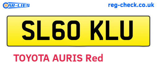 SL60KLU are the vehicle registration plates.