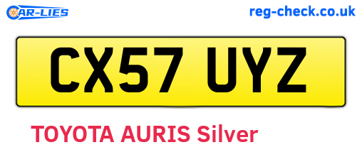 CX57UYZ are the vehicle registration plates.
