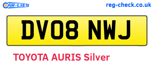 DV08NWJ are the vehicle registration plates.