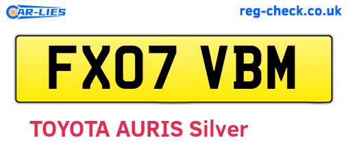FX07VBM are the vehicle registration plates.