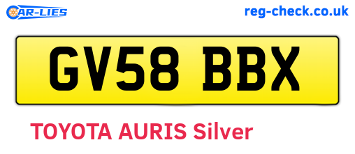 GV58BBX are the vehicle registration plates.