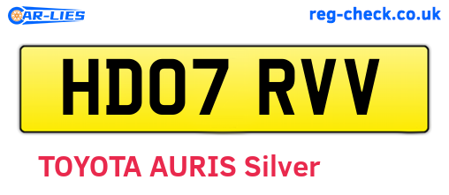 HD07RVV are the vehicle registration plates.