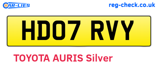 HD07RVY are the vehicle registration plates.