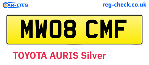 MW08CMF are the vehicle registration plates.