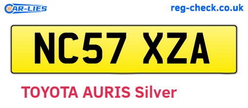 NC57XZA are the vehicle registration plates.