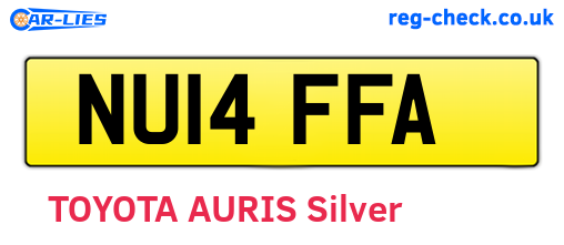 NU14FFA are the vehicle registration plates.