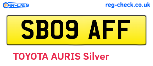 SB09AFF are the vehicle registration plates.