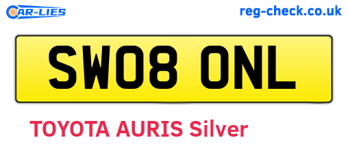SW08ONL are the vehicle registration plates.
