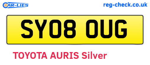 SY08OUG are the vehicle registration plates.