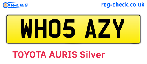 WH05AZY are the vehicle registration plates.