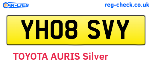 YH08SVY are the vehicle registration plates.