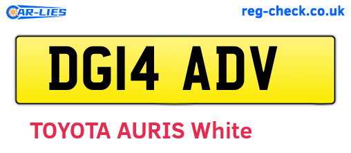DG14ADV are the vehicle registration plates.