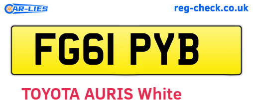 FG61PYB are the vehicle registration plates.