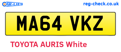 MA64VKZ are the vehicle registration plates.