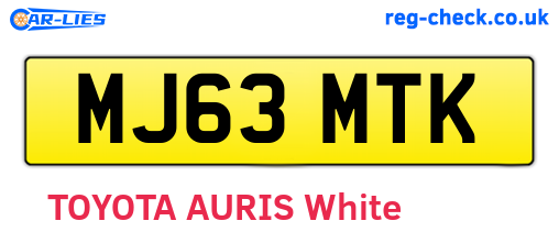 MJ63MTK are the vehicle registration plates.