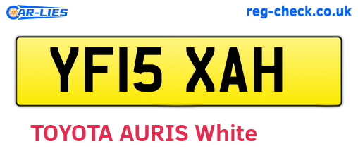 YF15XAH are the vehicle registration plates.