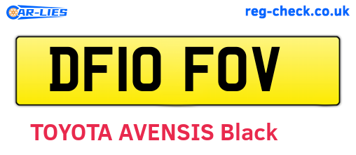 DF10FOV are the vehicle registration plates.