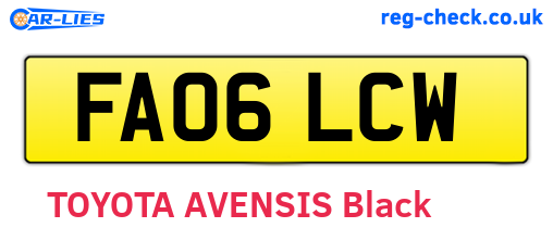 FA06LCW are the vehicle registration plates.