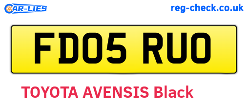 FD05RUO are the vehicle registration plates.