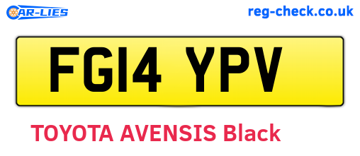 FG14YPV are the vehicle registration plates.