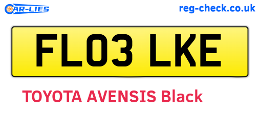 FL03LKE are the vehicle registration plates.